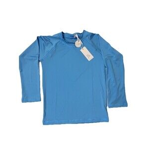 Planet Sea Kids Long Sleeve Rash Guard Size 4 Sky Blue NWT UPF50+ Sun Protection
